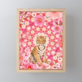 Exotic Floral Tiger Framed Mini Art Print