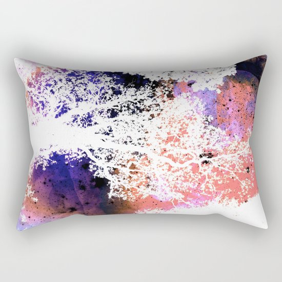 White Trees Colorful Space Rectangular Pillow