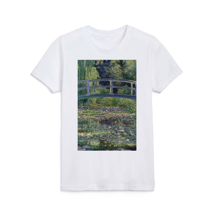 Water Lilies and the Japanese Bridge by Claude Monet Kids T Shirt