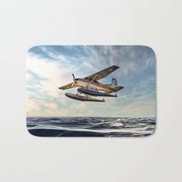 Seaplane Sunrise Bath Mat | Photo, Travel, Boborsillo, Adventure, Inspirational, Waterscape, Seaplane, Water, Flight, Vacation 