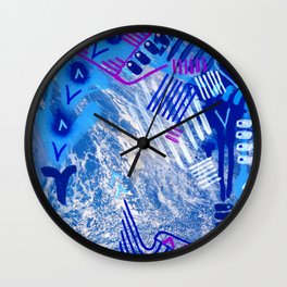 Wave Blue II Wall Clock