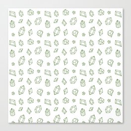 Green Gems Pattern Canvas Print