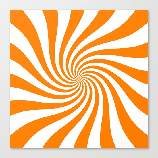 Swirl (Orange/White) Canvas Print