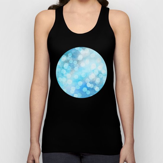Turquoise Snowstorm - Abstract Watercolor Dots Unisex Tank Top