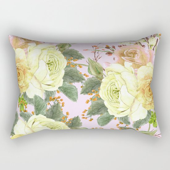 Watercolor Roses #4 Rectangular Pillow