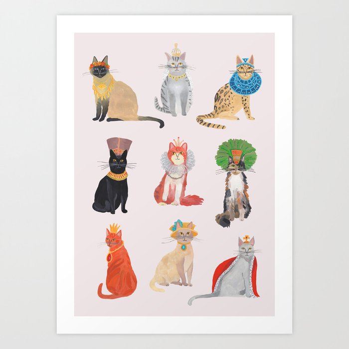 Cat Queens Art Print