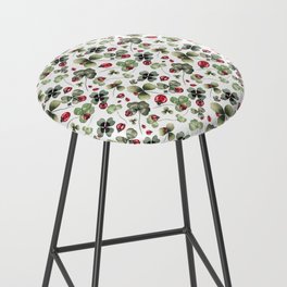Lucky Ladybugs and Clovers Pattern Bar Stool