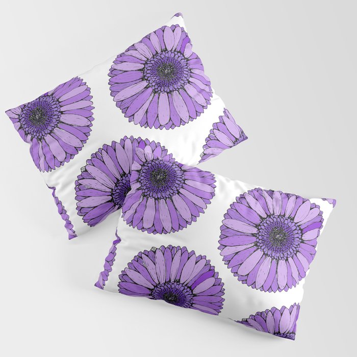 Lila Gerberas Pillow Sham