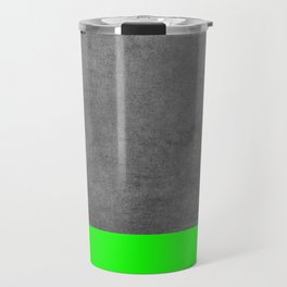 Neon Green and grey leather Travel Mug