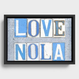 Love NOLA New Orleans Street Sign Tiles Word Art Print Louisiana Cajun French Quarter Framed Canvas