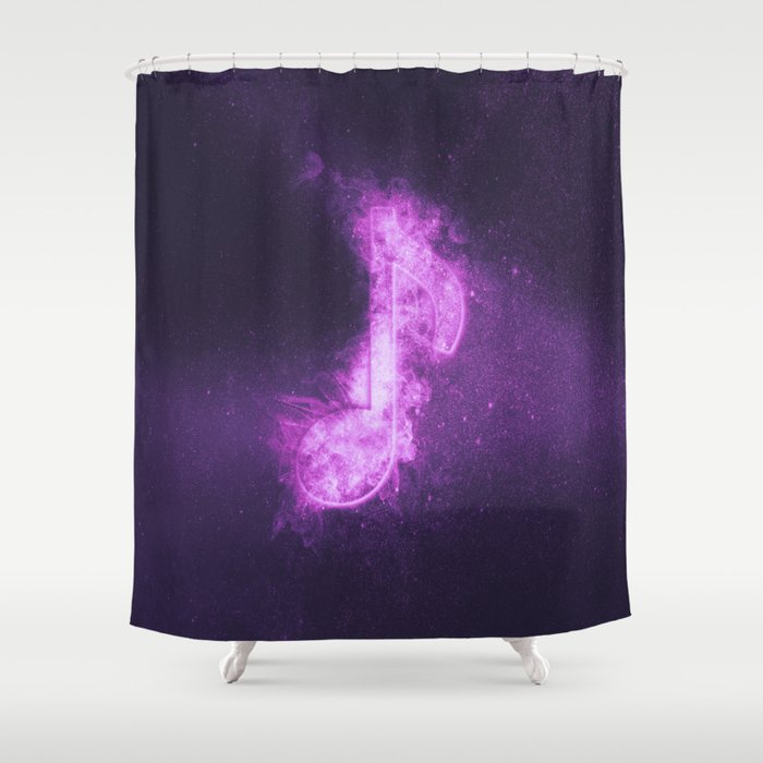 Eight music note symbol. Abstract night sky background Shower Curtain