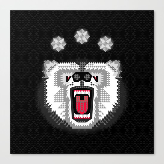 Polar Bear Geometric Canvas Print