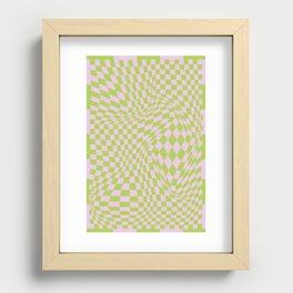 Chequerboard Pattern - Green Pink Recessed Framed Print
