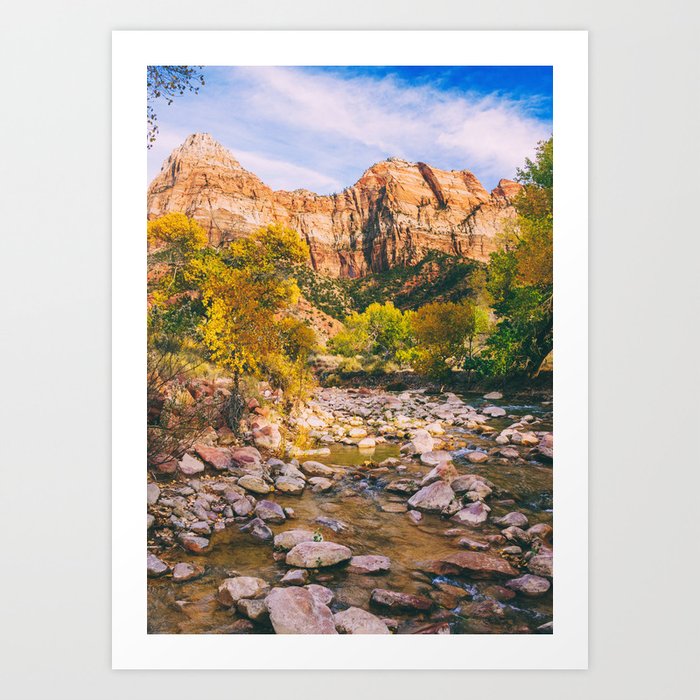 A River in Zion National Park Fine Art Print Art Print