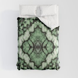 Tie Dye Linen Ikat Green Comforter