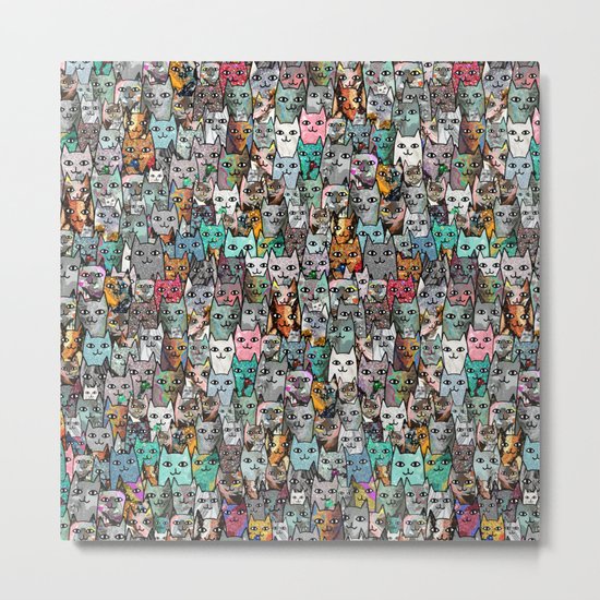 Gemstone Cats Metal Print