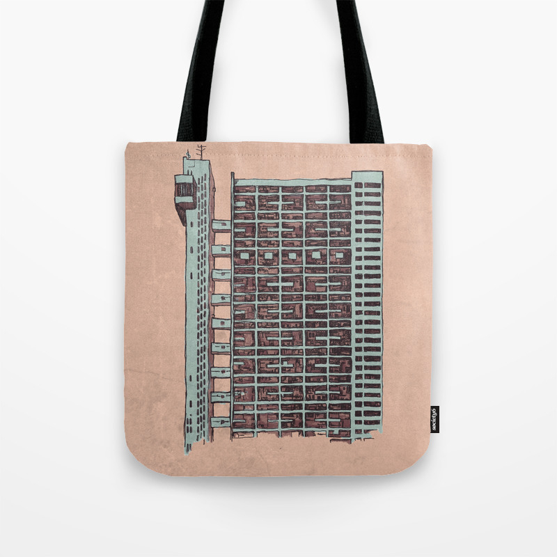 Brutalist Architecture Trellick Tower Tote Bag