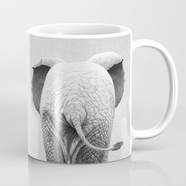 Baby Elephant Tail - Black & White Coffee Mug