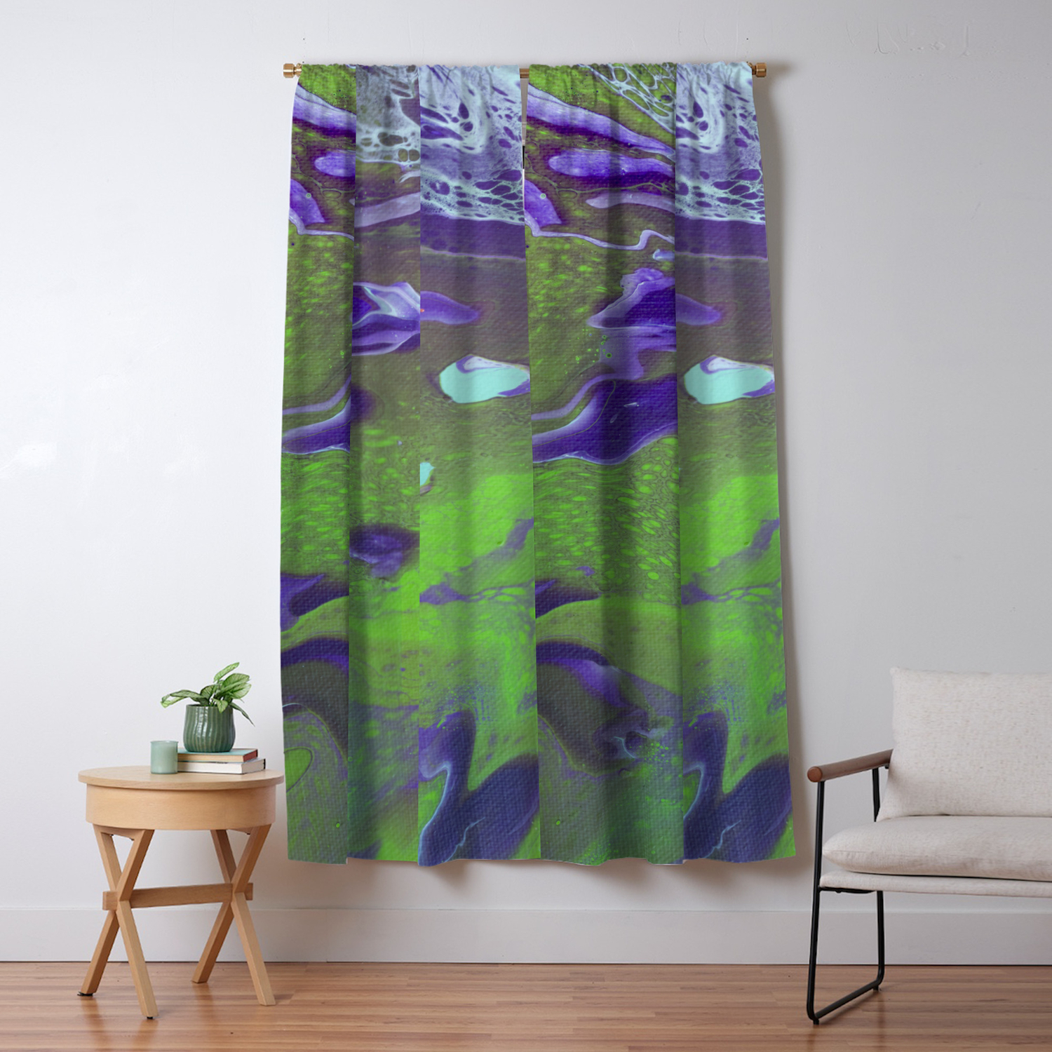 Fluid Art Acrylic Painting Pour 12 Green Purple Light Blue