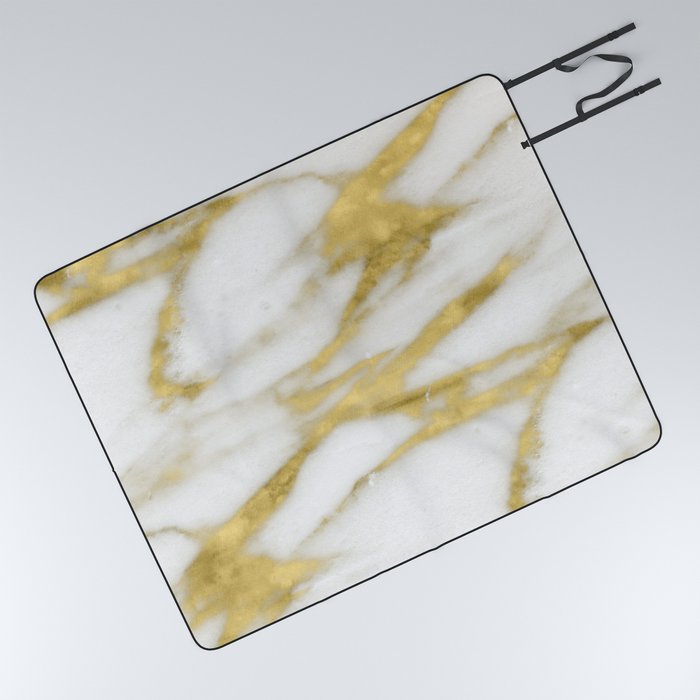 Bari golden marble Picnic Blanket