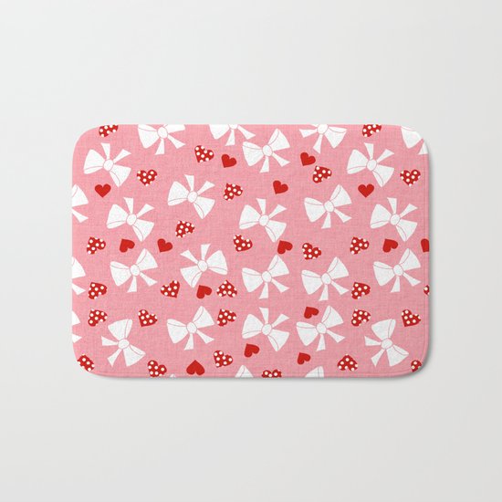 Lace gift wrap pink Bath Mat