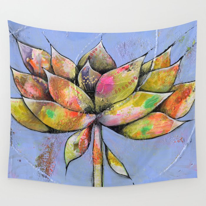 Lotus Florescent Wall Tapestry