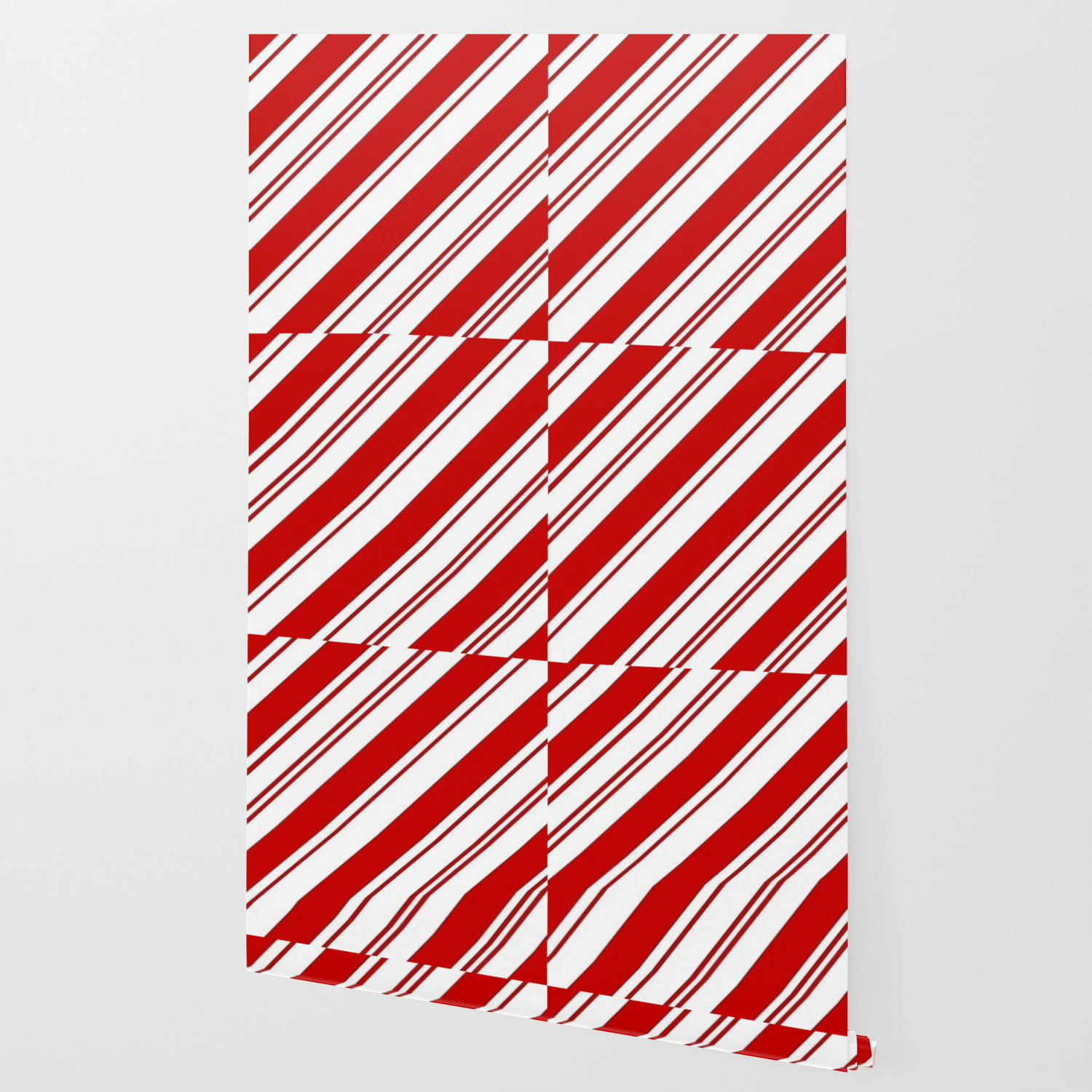 Winter Holiday Xmas Red White Striped Peppermint Candy Cane Wallpaper By Chicelegantboutique Society6