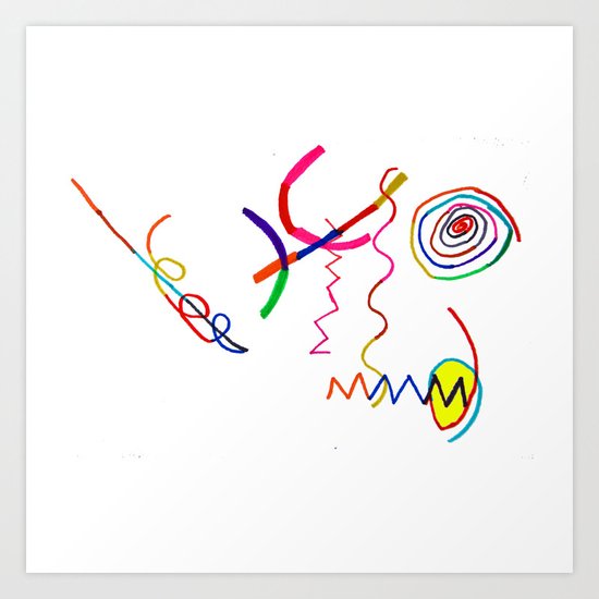Funky Way Doodle Art Print