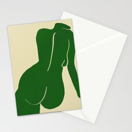 Nude in yellow green var Stationery Card