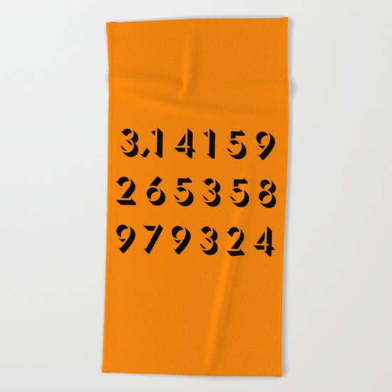 Pi - 3,14 -Orange Beach Towel