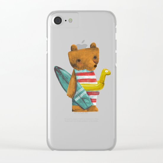 Summer Bear Clear iPhone Case
