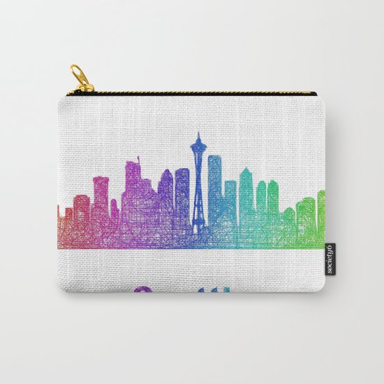 Rainbow Seattle skyline Carry-All Pouch