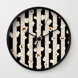 Popcorn retro Black lines 8 Wall Clock