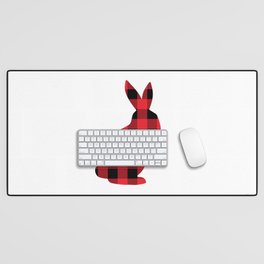 Buffalo Plaid Rabbit (red/black) Desk Mat