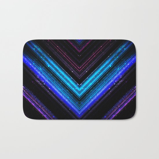 Sparkly metallic blue and purple galaxy lines Bath Mat