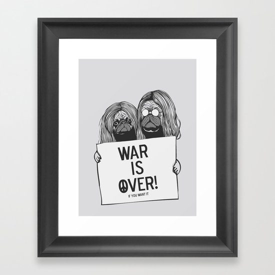 War is over Pugs Framed Art Print