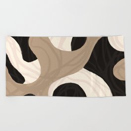 Abstract Shapes Warm boho Tones Pattern Beach Towel
