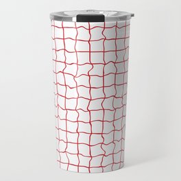 Red minimal geometrical liquid square pattern Travel Mug