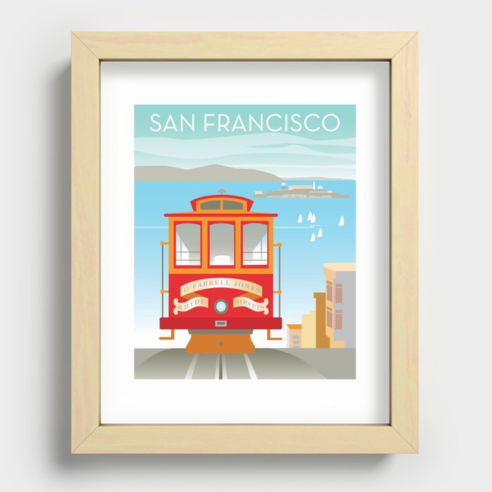 San Francisco: Hyde Street Cable Car Recessed Framed Print