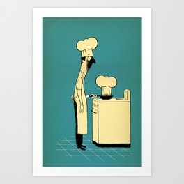 Learning to Cook Art Print