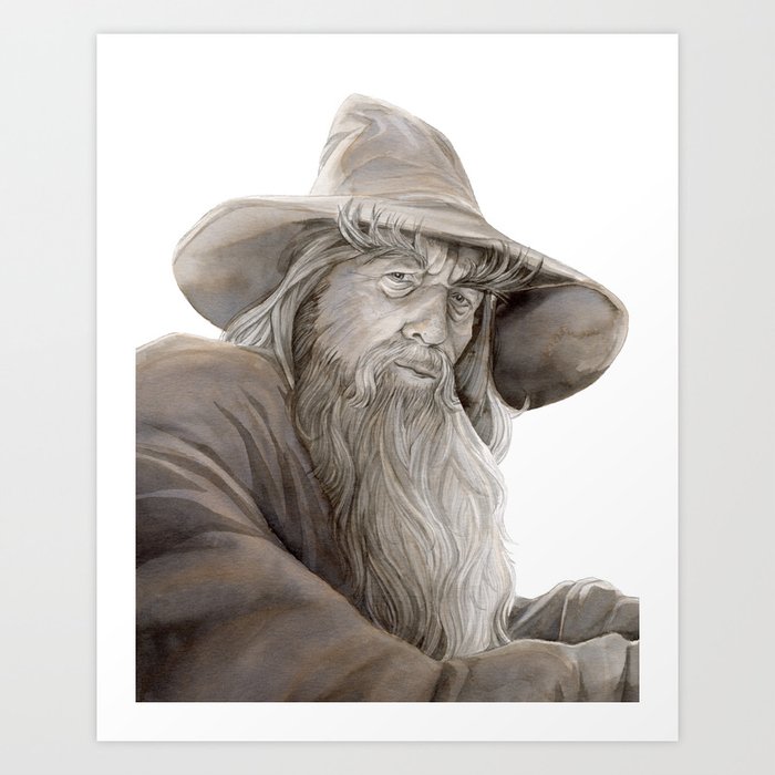 Grey Wizard Art Print