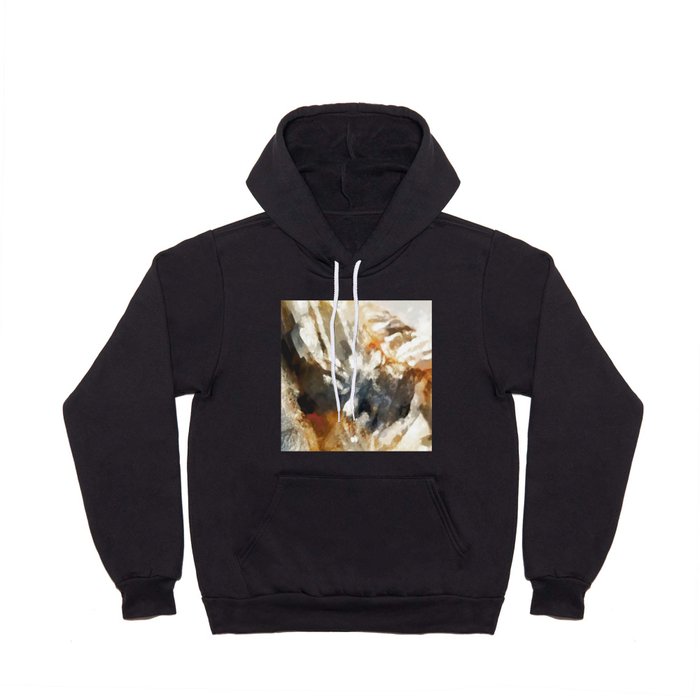 Splash: liquid abstract in black, white and brown Hoody