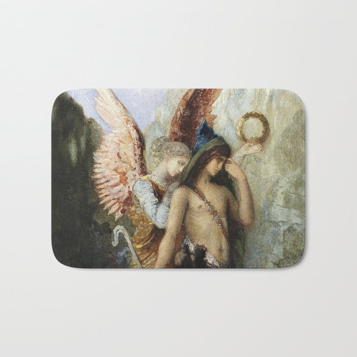 “The Voices” Angel Art by Gustave Moreau Bath Mat