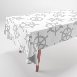 Ship Wheel (Gray & White Pattern) Tablecloth