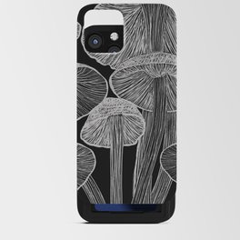 Black White Mushroom Midnight Garden iPhone Card Case