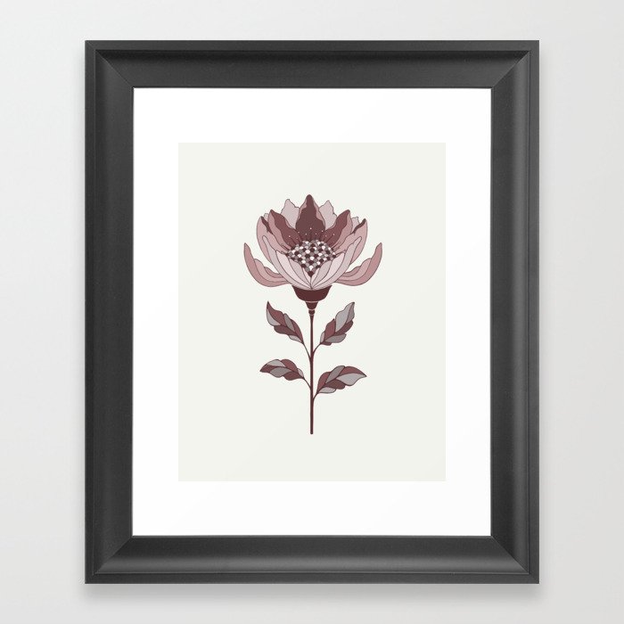 Minimal Floral Design Framed Art Print