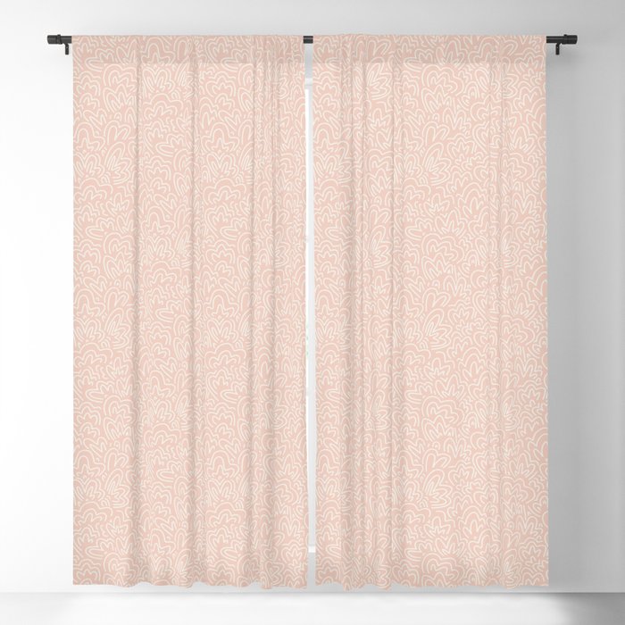 Clam Bed . Peachy Pink Blackout Curtain
