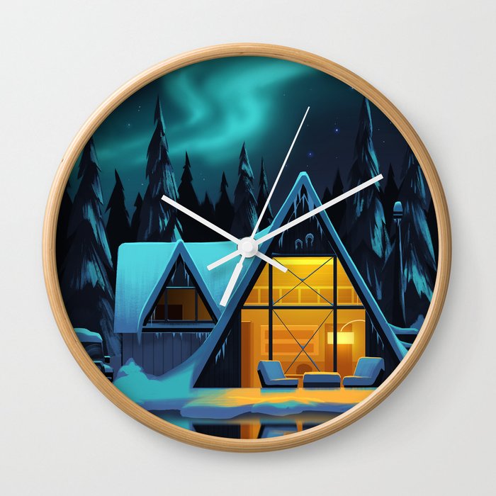 Winter A-Frame Wall Clock