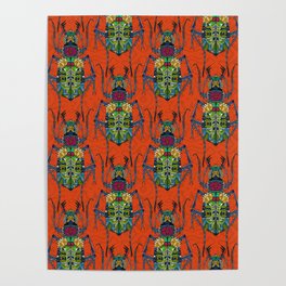 flower beetle orange Poster