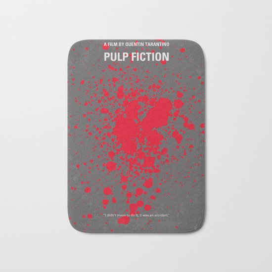 No067 My Pulp Fiction minimal movie poster Bath Mat